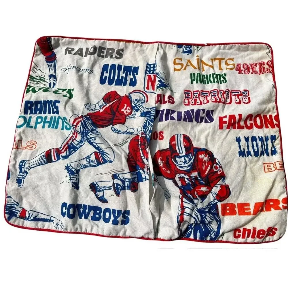 Vintage Sears 70s NFL Team Football Logos Pillow Sham | Standard